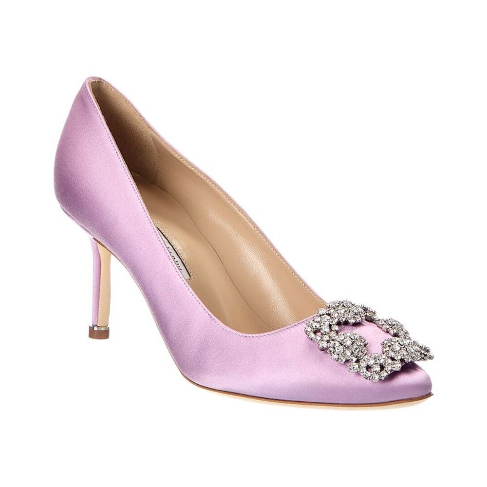 Manolo Blahnik Hangisi 70 Satin Pump, Purple